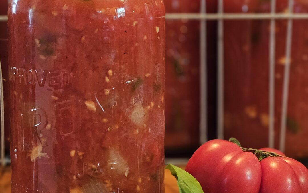 Diced Tomato and Basil – Water Bath Canning Tomato Sauce Recipe