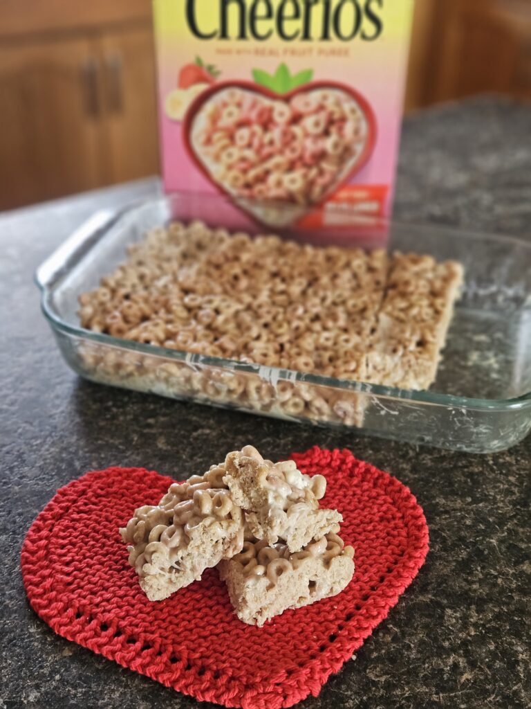 Strawberry Banana Cheerios Rice Krispie Squares Easy No Bake Treat and only Simple 4 Ingredient Treat - Outrange Homestead